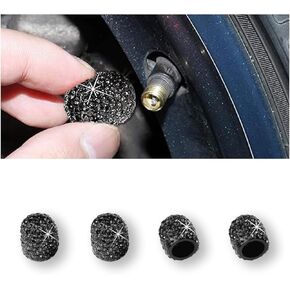 4Pack Car Crystal Rhinestone Tire Valve Caps, Handmade Car Tire Valve Stem Caps, Attractive Dustproof Bling Car Accessories, Universal for Cars, SUVs, Bike, Trucks, Motorcycles (AB color)