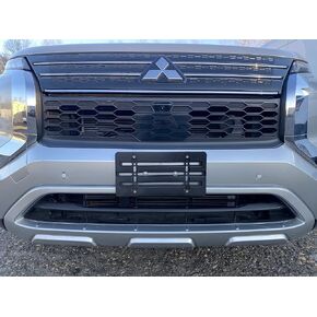 Front Bumper License Plate Bracket for Mitsubishi 2000-2023, Plate Holder Set w 6 Unique Screw Bolts & Wrench Kit, License Tag Mounting Kit, Quality Plate Holders, Premium Car Accessories