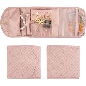 Framendino, Travel Jewelry Organizer Roll Foldable Jewelry Case Small Travel Jewelry Roll Bag for Necklaces Earrings Bracelet in Saudi Arabia
