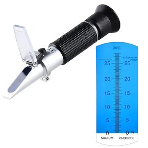 Salinity Refractometer 0~28% Salinity Meter for Measuring Sodium Chloride Content in Brine Soup Pickles Curing Food, NaCl Refractometer for Making Pickles Fermented Foods in Home or Industry (0-28%)