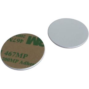 13.56MHZ MIFARE Classic 1K Coin Tag Round Plastic Material 1mm thick adhesive back (pack of 100) (Diameter 18mm)