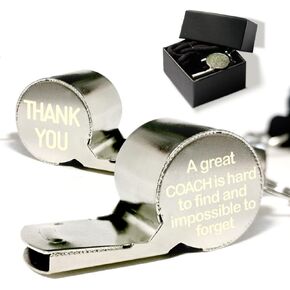 Blue Leaves Coach Gifts for Men & Women,with Gift Box,Stainless Steel Whistle with Lanyard-Ideal for Coaches, Referees