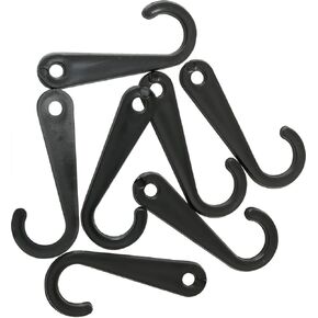 MEETOOT 200pcs Plastic Hosiery Hook 43.7x17mm Black Color J Hook for Socks Clothing Retail Display Hanger