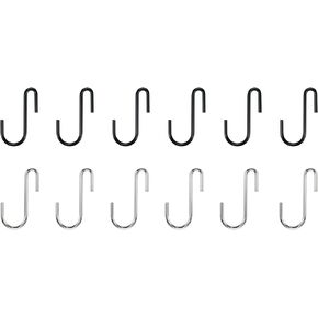 Sscon 12Pcs Universal S Hooks 2 Inch Length Carbon Steel Black S-Hooks for Hanging Black