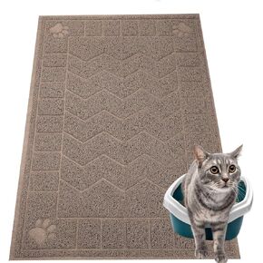 Cat Litter Box Mat, 35" x 24" Large Kitty Litter Trapping Mat Keep Floor Clean, Litter Box Mat Scatter Control, Waterproof, Easy to Clean, Durable Large Size Litter Mats for Floor
