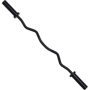 Powergainz Olympic Super Curl Barbell Curl Bar Threaded Curl Bar, 48 inch