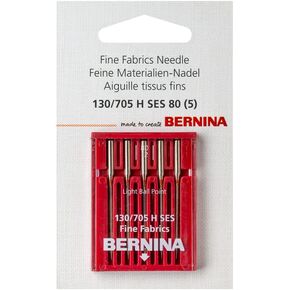 HONEYSEW Pack of 5pcs for Bernina Sewing Machine Fine Fabric Needle 130/705 H SES 0025107101(Fine Fabric Needle 70)