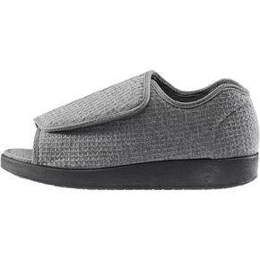 Silverts Men's Extra Wide Open Toe Slipper - Diabetic Indoor Outdoor House Shoe - Orthopedic Footwear for Edema Lymphedema - Washable Slip Resistant Adaptive Bedroom Slipper