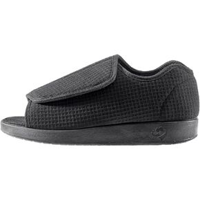 Silverts Men's Extra Wide Open Toe Slipper - Diabetic Indoor Outdoor House Shoe - Orthopedic Footwear for Edema Lymphedema - Washable Slip Resistant Adaptive Bedroom Slipper in Saudi Arabia