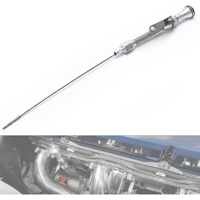 jasperautopart Stainless Steel Flexible Engine Oil Dipstick for Pre-79 Early (1955-1979) SBC Chevy 265 283 327 350 Mounts on Driver Side (Silver)