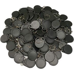 OBO HANDS (pack of 100 Black Waterproof ABS 13.56MHz ISO14443A Classic 1K NFC RFID Token,RFID keyfob tag