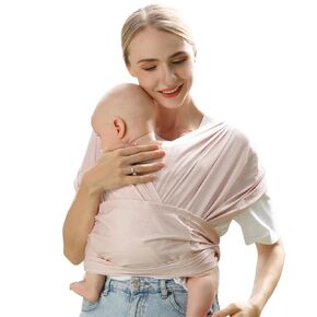 MOMTORY Baby Carrier Wrap，Easy to Wear Baby Sling Wrap, Newborn to Toddler Carrier 8-35 lbs, Cooling Fabric Lightweight Adjustable Baby Carrier
