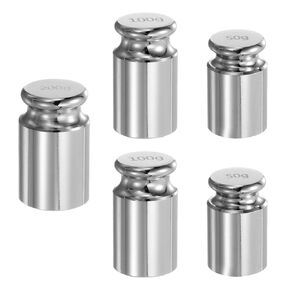 uxcell 5pcs Calibration Weight Set 50g 100g 200g M1 Precision Chrome Plated Steel for Digital Balance Scales