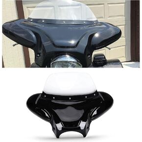 ECOTRIC Universal Motorcycle Cruiser Front Outer Fairing Batwing Bat Wing w/Clear Windshield,37" Wide and 24" Tall