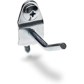 Triton Products 71123 DuraHook 1-Inch Single Rod 30 Degree Bend 3/16-Inch Diameter Zinc Plated Steel Pegboard Hook for DuraBoard or 1/8 Inch and 1/4 Inch Pegboard, 10-Pack