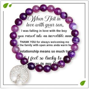 Gifts for Women, Natural Stone Girls Inspirational Bracelet for Mom Grandma Nana Bonus Mom Aunt Granddaughter Daughter Niece