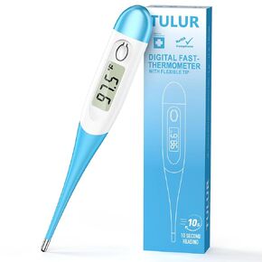 Thermometer for Adults with 10 Seconds Fast Accurate Reading, Baby Thermometer for Oral, Rectal or Under Arm Use, Digital Thermometer with Fever Alarm, Large LCD Display