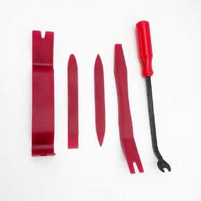 Kewucn 5 PCS Auto Trim Removal Tool Kit, No Scratch Plastic Pry Tool Kit, Auto Universal Interior Clip Fastener Removal Pry Set Fits for Vehicle Dash Radio Audio Installer (Red)