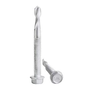 SUNKIN #12 x 3 Inch Self Drilling Screw for Metal Tek Screws Hex Head, Ceramic Coated, Drill Up to 1/2 Inches Mild Steel, 44 Counts | Ideal for Attach