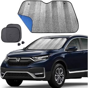 Big Ant Windshield Sun Shade,Car Window Sunshade as Bonus,Best Car Sun Shade Folded Front Window Shade Sun Visor Shield Shade Keeps Vehicle Cool-Black(55" x 27.5")