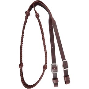 Martin Saddlery Braided 5-Strand Barrel Rein with Knots 7/8-inch Thick Buckle Ends