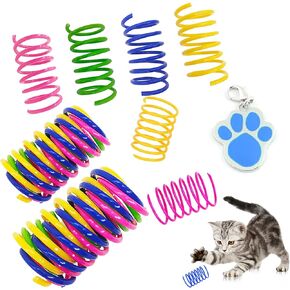 eMMiuss Cat Spiral Spring Toy(12Pcs), Cats Kittens Toys Colorful Cat Toy Springs for Cats Biting, Hunting Interactive Cats Funny Toys for Indoor Cats and Kitten