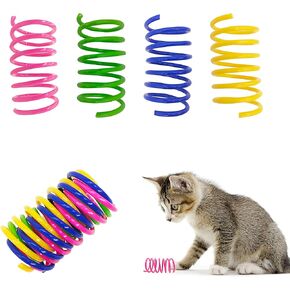 YULOYI Cat Springs Toys 60 Packs for Indoor Cats, Colorful Plastic Coils for Swatting Biting Hunting Interactive Cat Toys, Springs Cat Toys for Indoor Cats