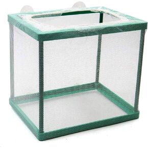 Still Awake, Aquarium Fish Breeder Box, Isolation Hatching Juvenile Spawning Incubator, Water Net Hatcher, Nylon Mesh Fry Hatchery Box Separation Net（Green S）