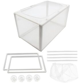 Cionyce 1 Pack Nylon Mesh Box Square Fish Breeder Box Separation Net Aquarium Fish Hatching Box(10.23"x5.9"x5.9") L*W*H