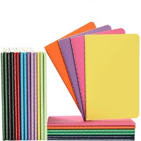 24 Pack Small Pocket College Ruled Notebook & Journal Bulk, Multi Cover, Line Thick Paper, A6 Size, 5.5x3.5 inch, 60 Page, Mini Subject Composition Note Pad Set for Women Men Kids