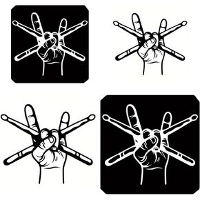 Ximimark 4 pcs Vibrant Drummer Vinyl Car Sticker - Waterproof & Bumper-Proof for Your Laptop Window!