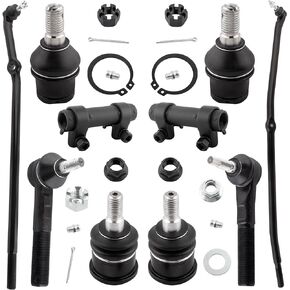 YMAUGP Front Inner and Outer Tie Rods Kit + Lower & Upper Ball Joints + Front Tie Rod Adjusting Sleeves For 4WD MODELS w/1st Design for Dodge Ram 2500 3500 2003-08/ Ram 1500 2006-2008 DS1463 DS1464