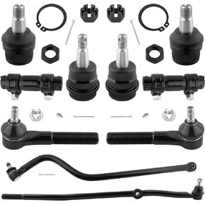 YMAUGP Front Upper Lower Ball Joints Tie Rods Drag Link Track Bar Adjusting Sleeve for Dodge Ram 1500 2500 1998-1999 4WD Truck 7500LB GVW w/Dana 44 Axle DS1457 ES3497 ES3497 DS1413 ES2012 K3134 K8195