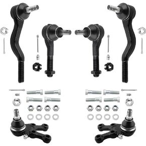YMAUGP Front Lower Ball Joints Front Inner Outer Tie Rod Ends for Mitsubishi Montero 1992-2000,for Mitsubishi Montero Sport 1997 1998 1999 2000 2001 2002 2003 2004 K9754 K9755 ES3386 ES3387