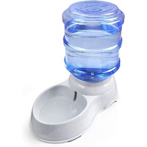 Pet Water Dispenser Station - 1 Gal Replenish Pet Waterer for Dog Cat Animal Automatic Gravity Water Drinking Fountain Bottle Bowl Dish Stand