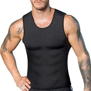 RIBIKA Mens Neoprene Sweat Vest Waist Trainer Sauna Suit Slimming Body Shaper Compression Tank Top Fitness Workout Shirt