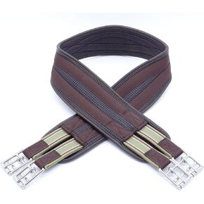 QiK Sports English AirFoam Cushion Shaped Chafeless Nylon Neoprene Girth - Brown
