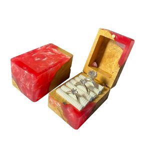 ring box for wedding ceremony 3 rings (pink)