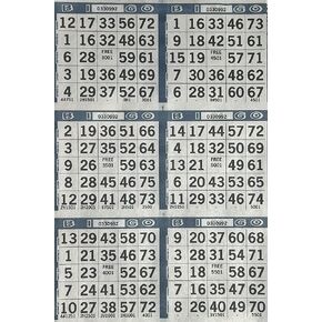 The Ticket Gurus-6 on Ocean Blue Bingo Paper Game Cards - 500 Sheets
