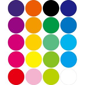 Dot Label Stickers 2 Inch 500 Large Circle Colored Round Stickers Self-Adhesive Solid Assorted Colors Stickers Coding Label Stickers 20 Colors