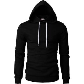 H2H Men's Pullover Hoodie Lightweight Long Sleeve with Kangaroo Pocket Slim Fit Basic Casual Sweatshirt
