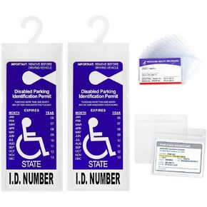 New Handicap Placard Holder for Auto 2 pcs, Medicare Card Protector 12 pcs, Auto Insurance Holder 2 pcs: Handicapped Placard Holder, Social Security Card Protector, Car Registration Protector