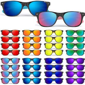 Kids Sunglasses Bulk for Ages 3-5 4-8 8-12 & Adults, 32 Pack Party Favors Neon Sunglasses with UV400 Protection, Great Gift for Birthday Supplies, Beach, Summer Pool Party, Goody Bag for Boys Girls