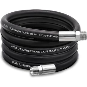 3/4" Fuel Transfer Hose 10FT,Farm Pump Hose Male NPT Connector with Fuel Hose Swivel for Gasoline,Diesel,Biodiesel