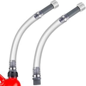 Frienda 2 Pieces Flexible Fuel Filler Hose Clear Fuel Jug Hose Utility Jug Hose Gas Can Hose for Fuel Jugs Fuel Filler Hose Fuel Container Gas Can Fuel Tank