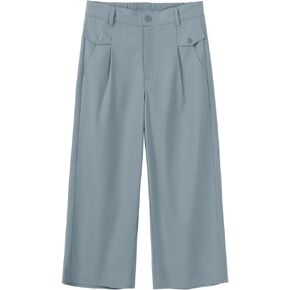 Rdruko Women's Linen Capri Pants Summer Wide Leg Cropped Pants Loose Casual Palazzo Pants with Pockets