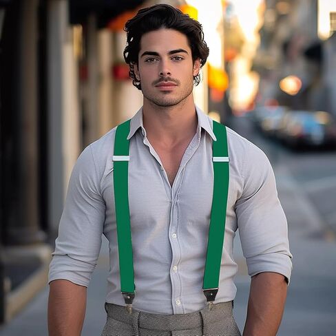 JEMYGINS 1.4“ Wide Suspender with 4 Strong Clips Adjustable Braces in Kuwait