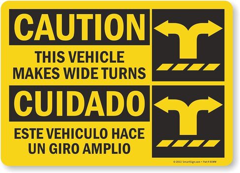 SmartSign - S-9933-RE-12x18-D1 Warning - Stay Back 200 Ft, Not Responsible For Broken Windshields Truck Label By | 12" x 18" 3M Engineer Grade Reflective Black/Red on White in Saudi Arabia
