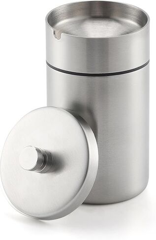 منافض سجائر السيارة المصنوعة من الفولاذ المقاوم للصدأ من Amiss مع غطاء مقاوم للرائحة، صينية رماد محمولة للمدخنين قابلة للفصل ومضادة للرياح، ملحقات السيارة لحامل أكواب السيارة (فضي) in Kuwait