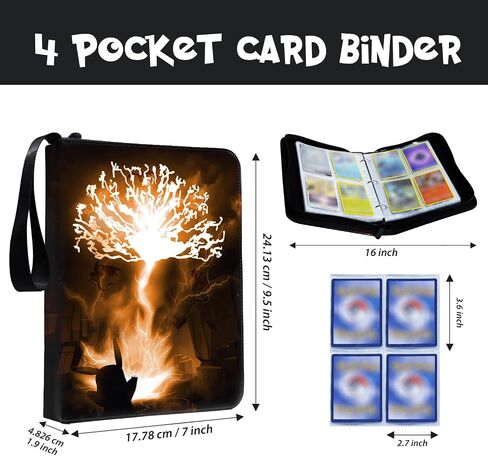 Trading Card Binder 9 Pocket, Card Collection Binder Book, Card Binder with Sleeves Holds 900 cards, Waterproof zipper Binder for Cards, Gaming, Baseball, Collectable Cards with 2.7x3.6 Inch Pocket in Saudi Arabia